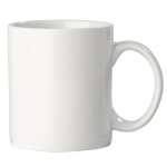Caneca promocional branca de cerâmica especial para sublimação 300 ml cor branco quarta vista