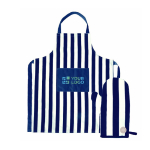Conjunto de avental e luva de churrasco com desenho listrado Segaform vista principal