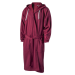 Roupão de algodão e poliéster com capuz ajustável, tamanho S/M cor bordeaux