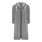 Roupão de algodão e poliéster com capuz ajustável, tamanho S/M cor cinzento segunda vista