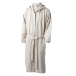 Roupão de algodão e poliéster com capuz ajustável, tamanho S/M cor bege