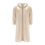 Roupão de algodão e poliéster com capuz ajustável, tamanho S/M cor bege segunda vista
