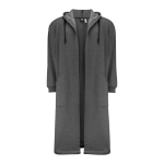 Roupão de algodão e poliéster com capuz ajustável, tamanho S/M cor cinzento-escuro segunda vista