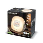 Rádio despertador Muse com luz gradual natural e rádio FM cor branco quinta vista