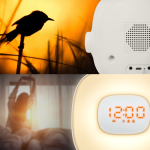 Rádio despertador Muse com luz gradual natural e rádio FM cor branco sétima vista
