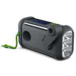 Rádio portátil de silicone com lanterna e powerbank 1.000mAh Muse cor preto segunda vista