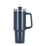 Copos térmicos personalizados grandes, aço inoxidável, palhinha 1,2 L cor azul-escuro quarta vista
