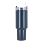 Copos térmicos personalizados grandes, aço inoxidável, palhinha 1,2 L cor azul-escuro quinta vista