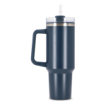 Copos térmicos personalizados grandes, aço inoxidável, palhinha 1,2 L cor azul-escuro sexta vista
