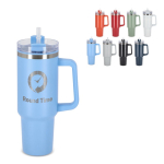 Copos térmicos personalizados grandes, aço inoxidável, palhinha 1,2 L