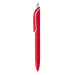 Caneta de botão publicitária de plástico de toque macio feita na UE cor vermelho segunda vista