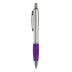 Esferográficas empresariais com antideslizante tinta azul Silver&Color cor roxo segunda vista