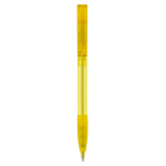 Caneta de plástico fabricada na Alemanha com tinta azul recarregável cor amarelo transparente segunda vista