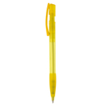 Caneta de plástico fabricada na Alemanha com tinta azul recarregável cor amarelo transparente terceira vista