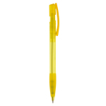 Caneta de plástico fabricada na Alemanha com tinta azul recarregável cor amarelo transparente quinta vista