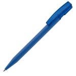 Caneta de plástico transparente com toque macio feita na UE cor azul segunda vista