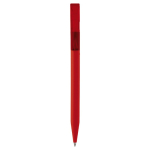 Caneta de plástico transparente com toque macio feita na UE cor vermelho segunda vista