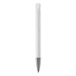 Caneta de plástico com acabamento mate fabricada na UE com tinta azul cor branco segunda vista