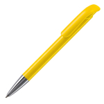 Caneta de plástico com acabamento mate fabricada na UE com tinta azul cor amarelo