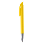 Caneta de plástico com acabamento mate fabricada na UE com tinta azul cor amarelo terceira vista