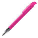 Caneta de plástico com acabamento mate fabricada na UE com tinta azul cor cor-de-rosa