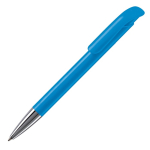 Caneta de plástico com acabamento mate fabricada na UE com tinta azul cor azul-claro