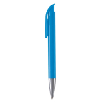 Caneta de plástico com acabamento mate fabricada na UE com tinta azul cor azul-claro terceira vista