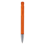 Caneta de plástico transparente com ponta de metal feita na UE cor cor-de-laranja transparente segunda vista
