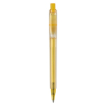 Caneta de plástico mate fabricada na UE com recarga Jumbo tinta azul cor amarelo segunda vista