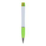 Caneta de mecanismo giratório tinta azul, marcador na parte superior cor verde-claro quarta vista