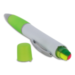 Caneta de mecanismo giratório tinta azul, marcador na parte superior cor verde-claro sexta vista
