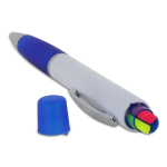 Caneta de mecanismo giratório tinta azul, marcador na parte superior sexta vista