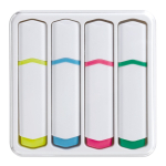 Kit de 4 marcadores de diferentes cores em caixa transparente cor branco terceira vista
