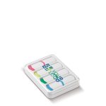 Kit de 4 marcadores mini de diferentes cores em caixa transparente vista principal