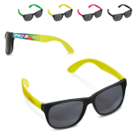 Óculos de sol de cores néon com aros pretos proteção UV400