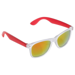 Óculos de sol de cores néon com aros efeito translúcido proteção UV400 cor vermelho transparente