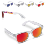 Óculos de sol transparentes com aros coloridos proteção UV400