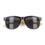 Óculos de sol de bambu e plástico reciclado, proteção UV400 cor preto segunda vista