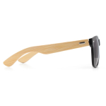 Óculos de sol de bambu e plástico reciclado, proteção UV400 cor preto terceira vista