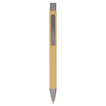 Canetas com logo, de papel sustentável em várias cores, botão cor natural segunda vista