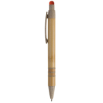 Caneta de bambu e palha de trigo com ponteira colorida cor cor-de-laranja