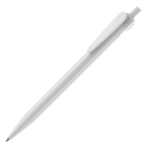 Caneta de merchandising plástica branca com design original de clipe cor branco