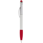 Caneta de plástico com ponta e pega com textura a cores cor vermelho