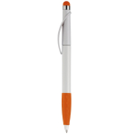 Caneta de plástico com ponta e pega com textura a cores cor cor-de-laranja