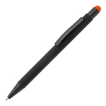 Caneta de metal com logótipo gravado a condizer com cor da ponta cor cor-de-laranja terceira vista