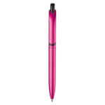Caneta de plástico metalizado com clip sólido e recarga jumbo azul cor cor-de-rosa segunda vista