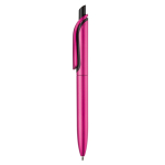 Caneta de plástico metalizado com clip sólido e recarga jumbo azul cor cor-de-rosa terceira vista