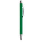 Caneta de alumínio com acabamento soft-touch e tinta azul cor verde quinta vista