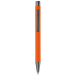 Caneta de alumínio com acabamento soft-touch e tinta azul cor cor-de-laranja segunda vista