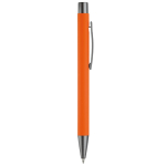 Caneta de alumínio com acabamento soft-touch e tinta azul cor cor-de-laranja quinta vista